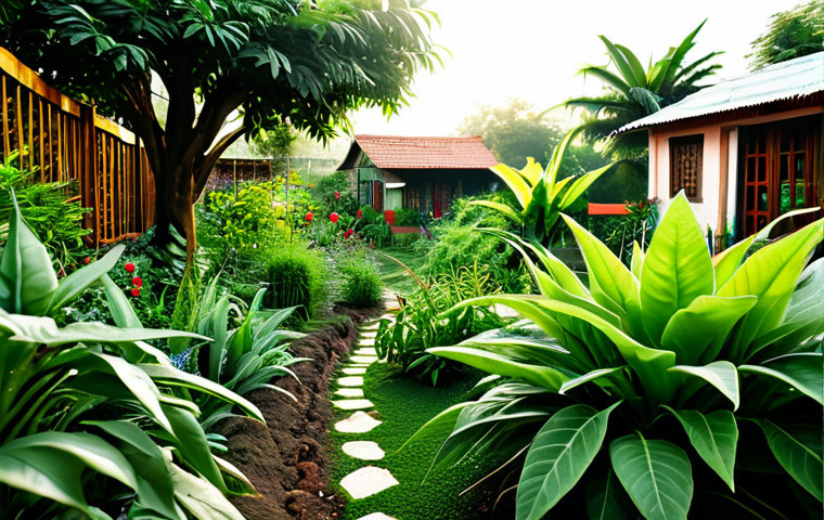한의학 한약재 기초 지식 - Ayurvedic Herb Garden**

"A lush, vibrant Ayurvedic herb garden, overflowing with tulsi (holy basil)...