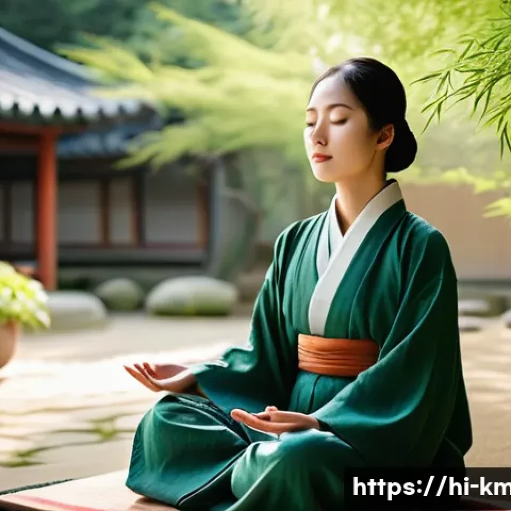 한의학과 자연 치료법 - **Prompt 1: Serene Hanbang Garden Retreat**
    "A tranquil, high-resolution image showcasing a youn...