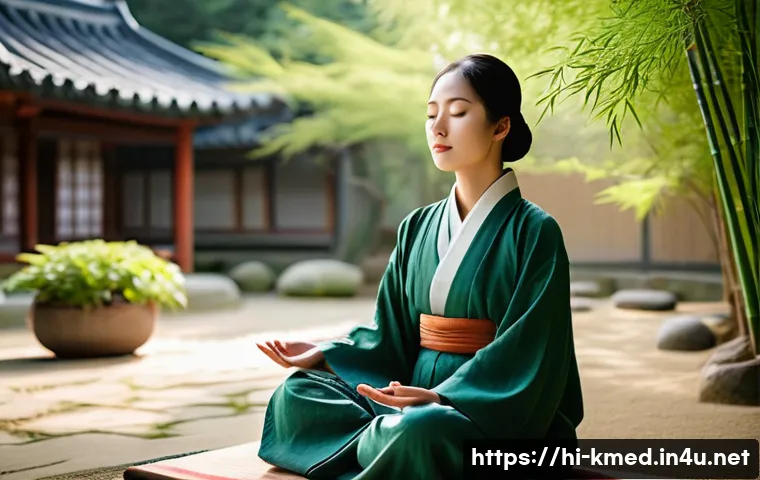 한의학과 자연 치료법 - **Prompt 1: Serene Hanbang Garden Retreat**
    "A tranquil, high-resolution image showcasing a youn...