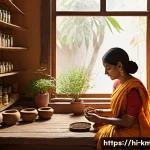 한의학과 서양의학 비교 - **Prompt for Traditional Medicine:**
    "A serene, sun-drenched Ayurvedic clinic interior, featurin...