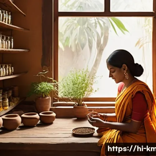한의학과 서양의학 비교 - **Prompt for Traditional Medicine:**
    "A serene, sun-drenched Ayurvedic clinic interior, featurin...