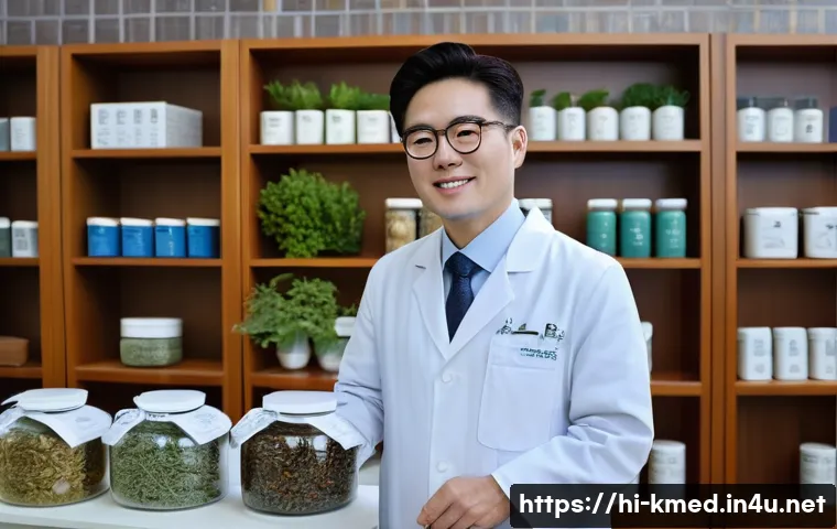 한의사와 해외 근무 기회 - **Prompt:** "A serene, modern clinic interior, softly lit, where a compassionate Hanui doctor, weari...