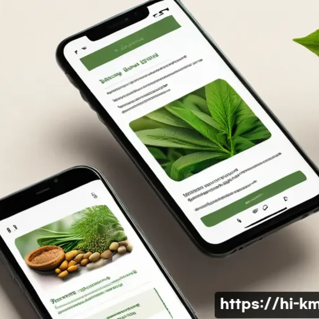 한의사 창업 마케팅 전략 - A clean, modern herbal clinic website homepage displayed on a smartphone and laptop screen, featurin...